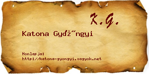 Katona Gyöngyi névjegykártya