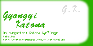gyongyi katona business card